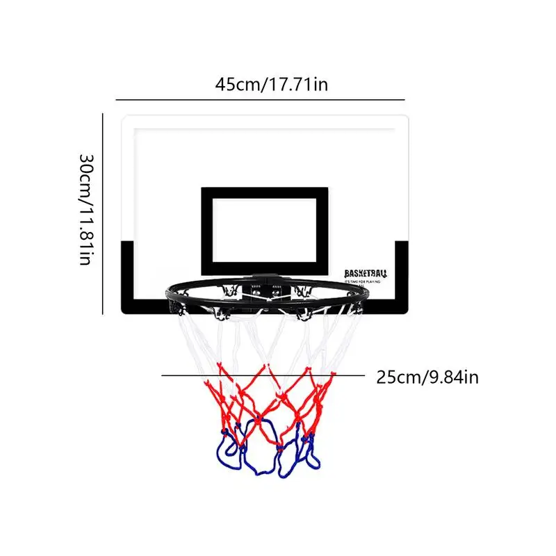 1Set Ring Basket Dalam Ruangan untuk Anak-anak Ring Basket Latihan Permainan Lucu dengan Tepi Breakaway yang Dapat Dilipat dan Perangkat Pengembalian Bola
