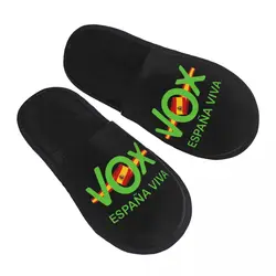 Custom Espana Viva Vox Guest Slippers for Hotel Women Custom Print Spain Flag House Slipper
