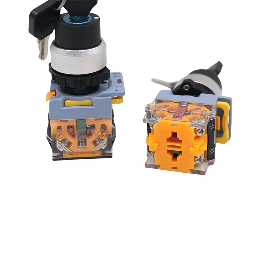 LA155B 11Y/2 Key Switch with Standard 22mm Mounting for Industrial Applications Including Power and Manufacturing