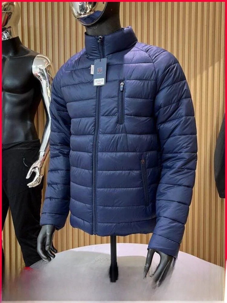 

Мужская осенне-зимняя новая легкая универсальная теплая хлопковая куртка с воротником, на молнии и пуговицах, стандартного кроя, повседневная, молодежная