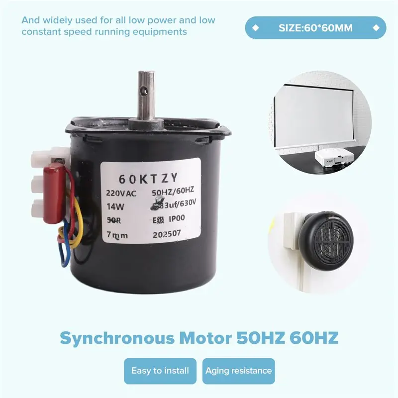 ABVG-3X Synchronous Motor 30RPM 60KTYZ 220V 14W Permanent Magnet Synchronous Gear Motor Small Motor 50HZ 60HZ
