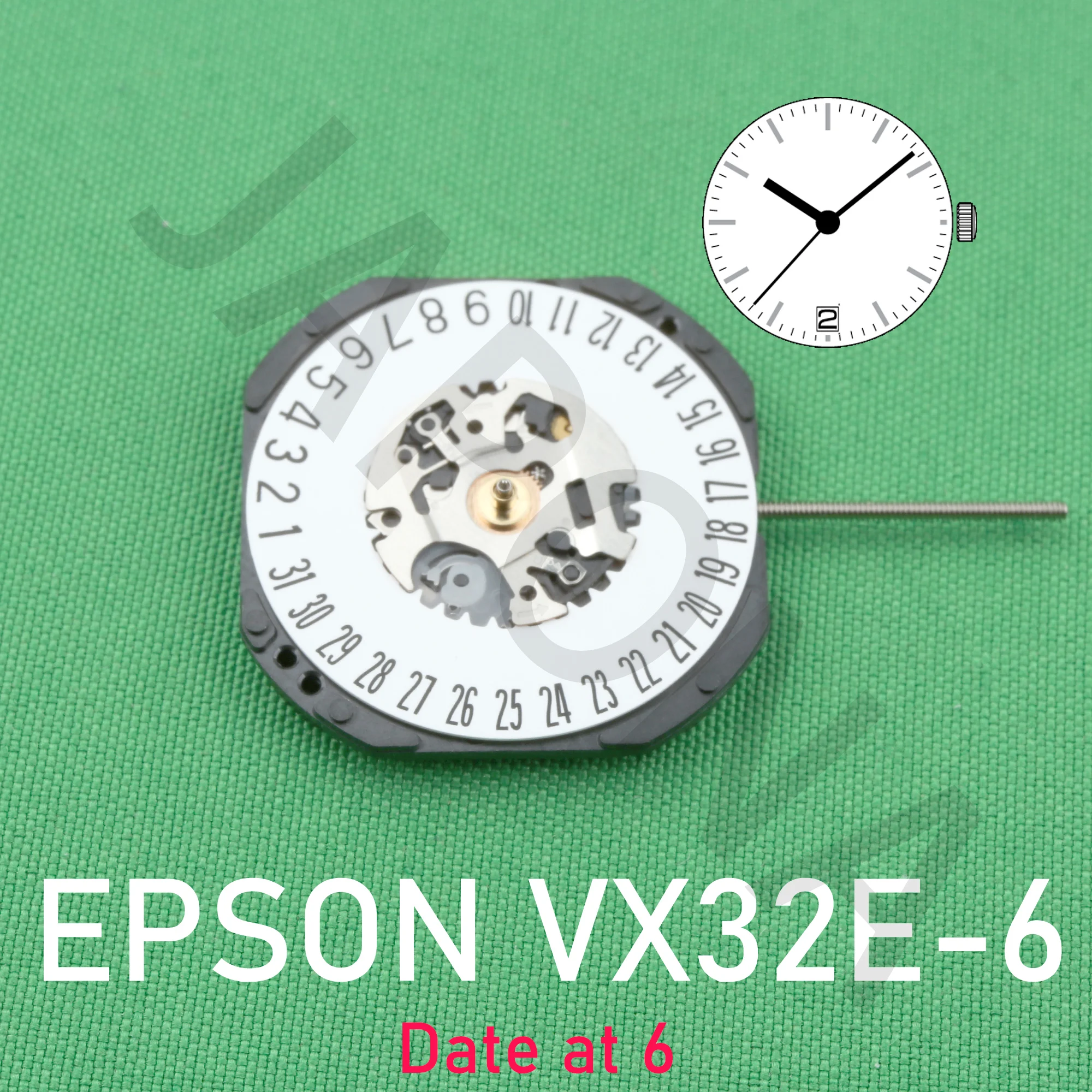 EPSON VX32 movement with date Calendar display japan movement VX32E Three Hands Calendar Date Metal quartz movement vx32e-6