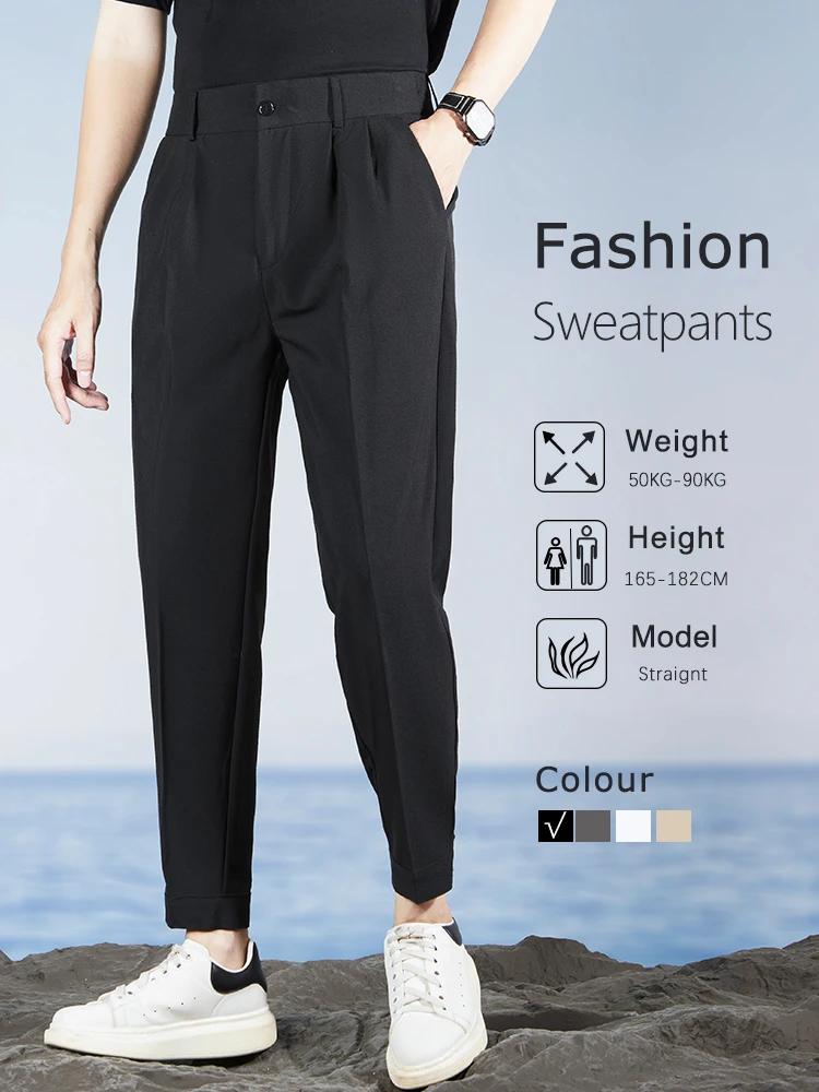 

Корейские модные мужские повседневные шаровары High Street, свободные спортивные штаны с завязанными ногами, мужские черные, серые и белые брюки для бега