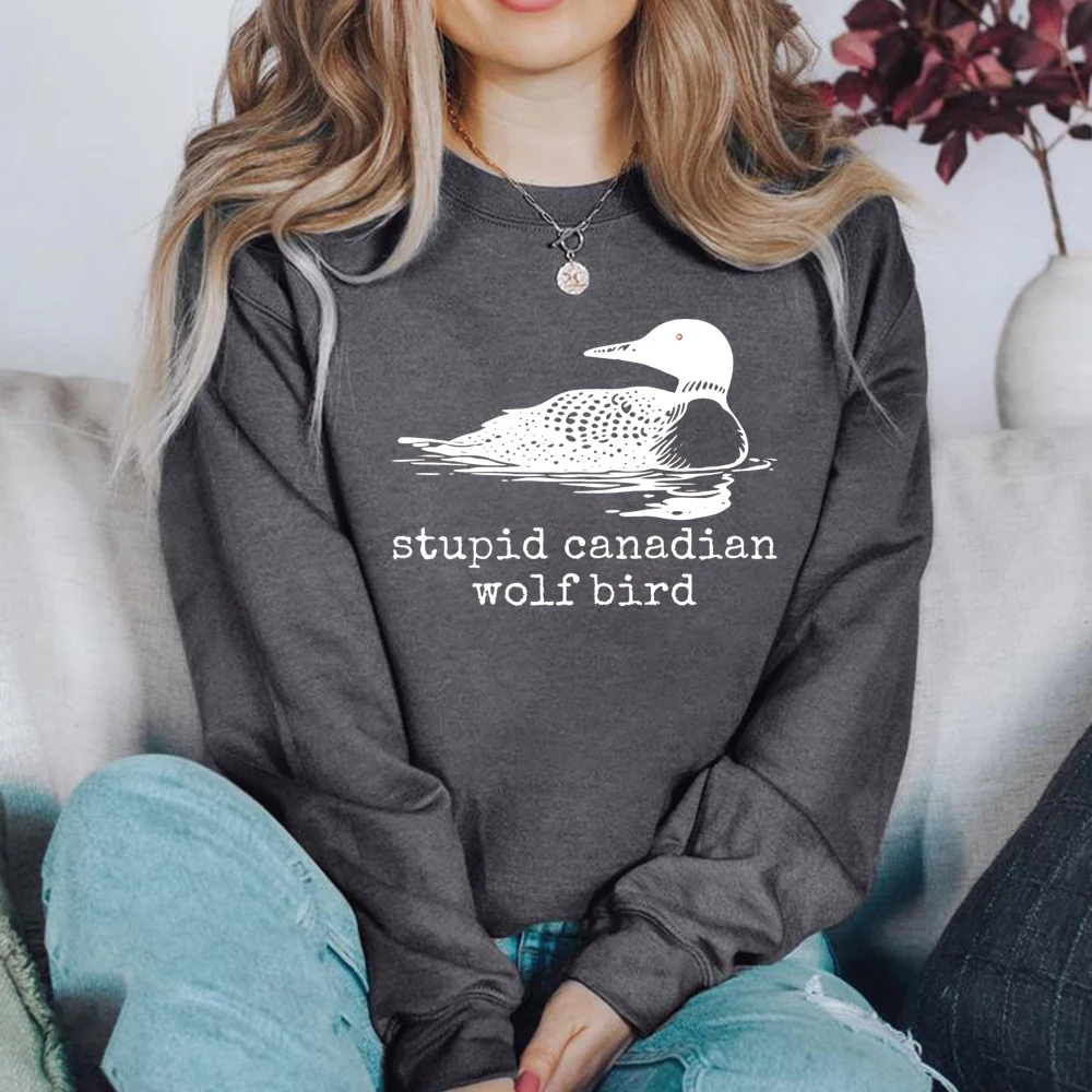 Stupid Canadian Wolf Bird Sweatshirt Heated Rivalry Sweater Hockey Shirt Gay Sport Tee Unisex Long Sleeves Sweatshirts Fans Gift