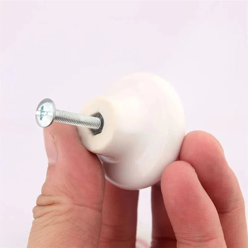38mm Large Round Ceramic Furniture Handle Drawer Knob Cartoon Rainbow Printing Handles Wardrobe Cabinet Door Pulls Diy