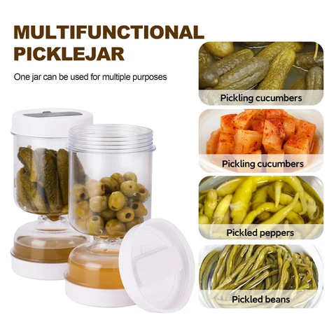 Pickle Jar with Strainer and Fork