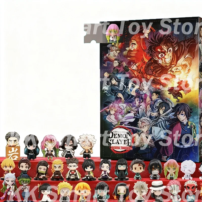 ปฏิทินนับถอยหลังดาบพิฆาตอสูร 24 วัน กล่องเซอร์ไพรส์ ของเล่นสะสม ฟิกเกอร์การ์ตูน ของขวัญคริสต์มาสสำหรับเด็ก มีสินค้าในสต็อก