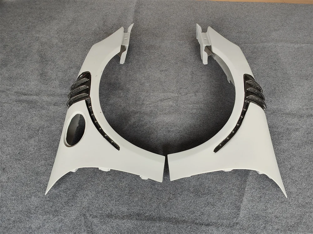 Used for Porsche 718 Boxster Cayman RS style genuine carbon fiber+resin primer front fender pair mudguard body kit