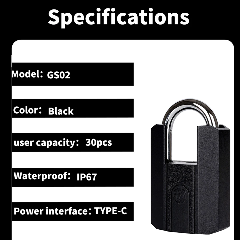 TTLOCK APP Fingerprint Padlock WiFi Bluetooth Smart Lock APP Remote Unlocking Keyless Lock Type-C Charging Electronic Door Lock