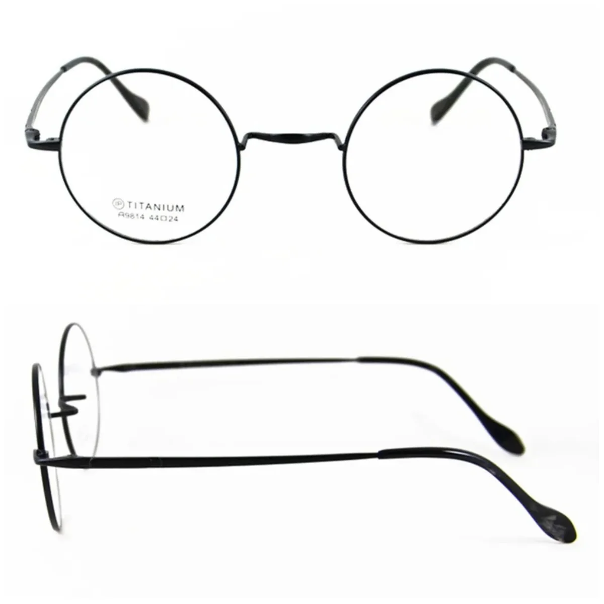 

BETSION Titanium Vintage Round 44mm Eyeglass Frame reading glasses Spectacles Glasses Rx able Women Glasses Men +25 +50 +100