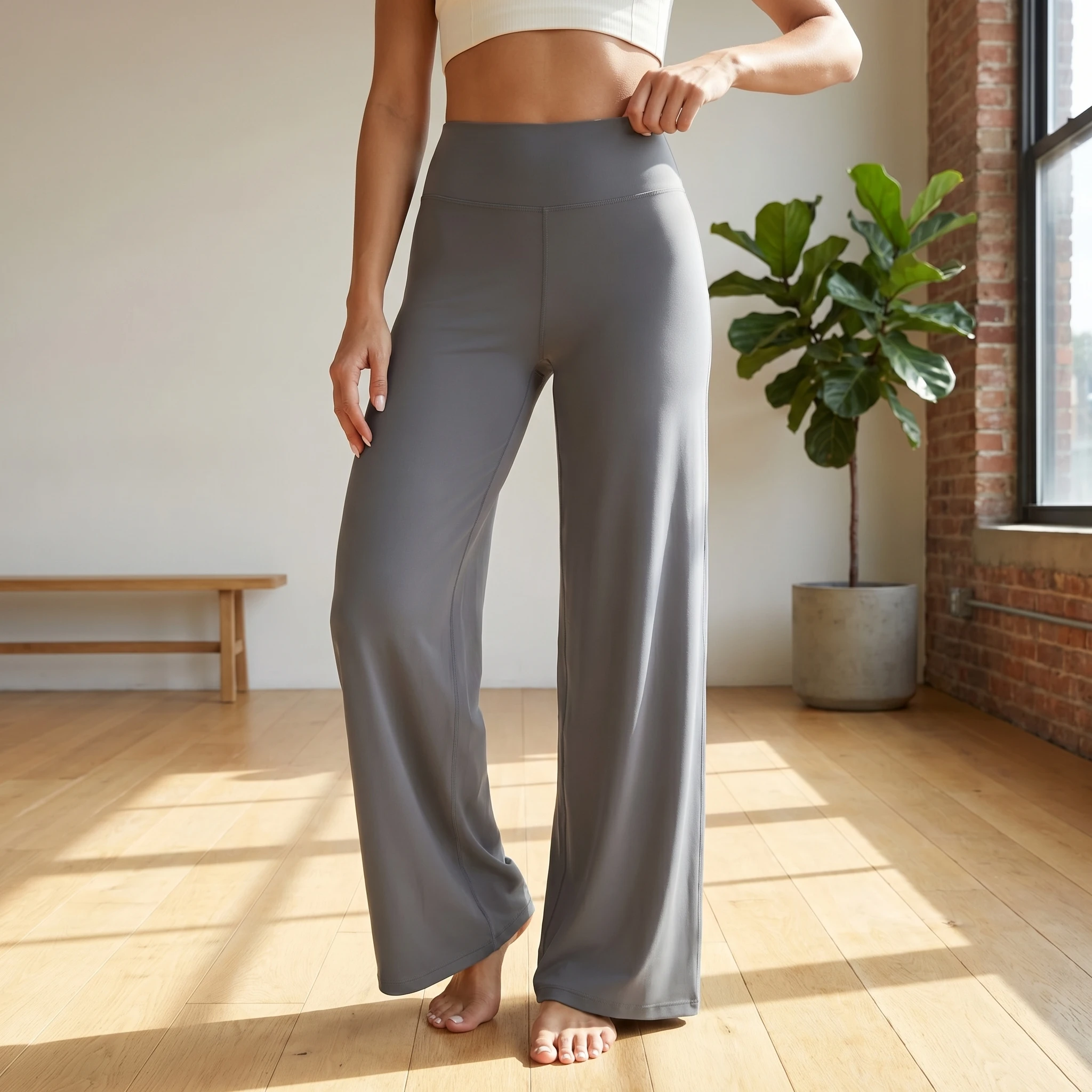 

Women High Waist Wide Leg Yoga Pants Loose Flare Leggings Tummy Control Straight Workout Trousers Casual Lounge Pants Fitness