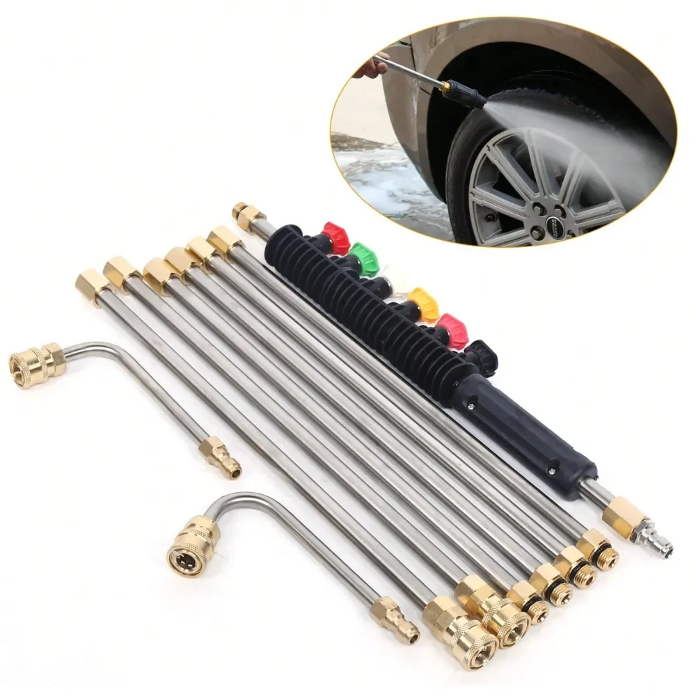 

High Pressure Gun Extension Rod Kit, 90 120 Washer Extension Spray Attachment For Lance Wand Extension Parts With Nozzles For C