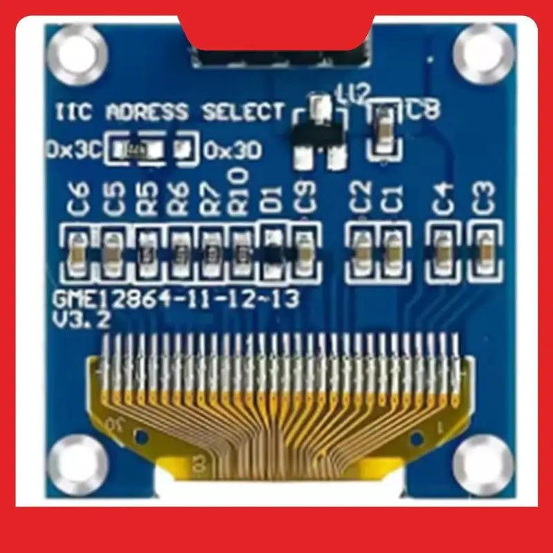 0.96 Inch OLED Display Screen Module I2C IIC 128X64 SSD-1306 LCD Screen 3.3V-5V Blue Yellow For ESP32 ESP8266