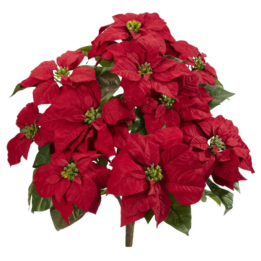 

24 Poinsettia Set of 2 Artificial Plant, Red