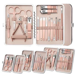 7/10/12/18/19 pz/set Set Manicure Pedicure Kit di strumenti per unghie tagliaunghie in acciaio inossidabile tagliaunghie Set di Manicure professionale