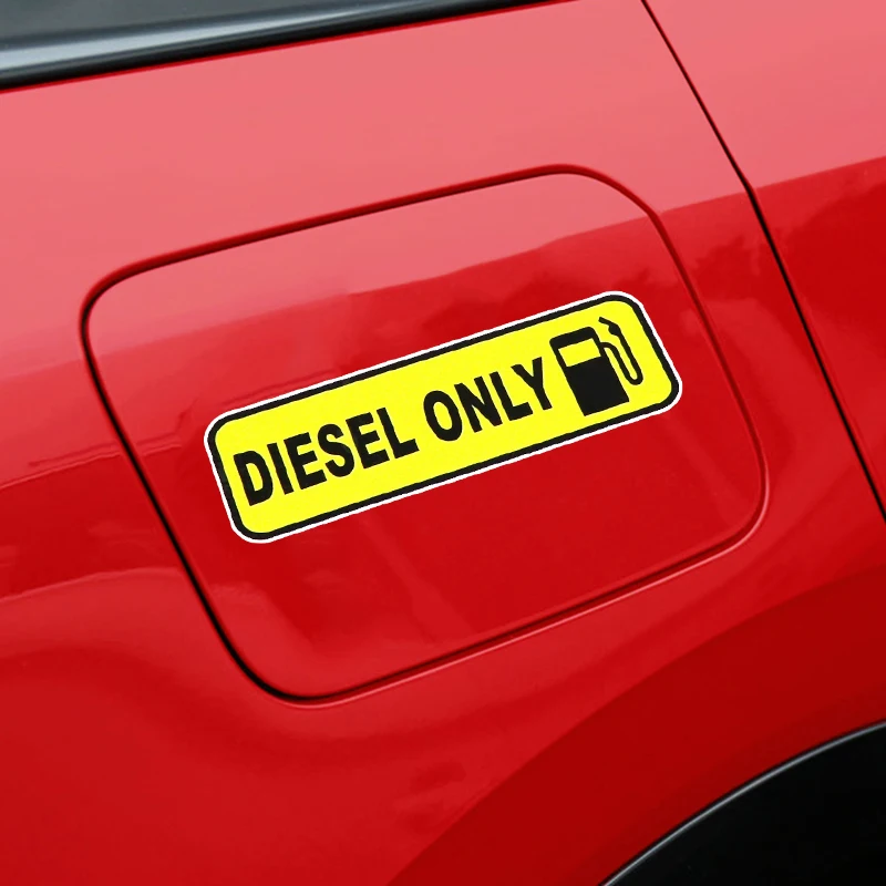 

1Piece Warning Car Sticker Diesel Only Decoration Waterproof Cool PVC Decal Motorcycle Car Accessories Self-adhesive Stickers