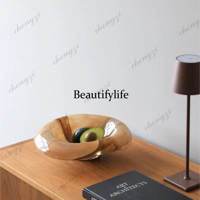 Fruit plate high-end living room coffee table household exquisite high-value artistic ornament medium and ancient style