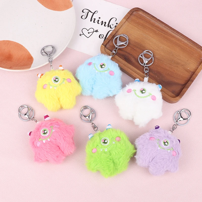 1Pc Creative Cute Plush Stuffed Monster Keychain Cartoon Plush Pendant Girl Costume Key Bag Personality Accessories