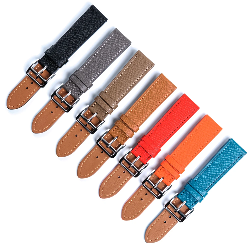 Epsom Leather Watch Straps 12mm 14mm 16mm Women Men Wrist Bracelet 18mm 20mm Watch Bands Soft