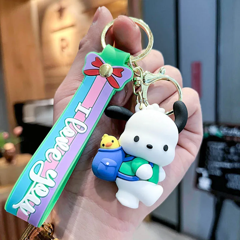 Pendentif de sac à dos Sanurgente Pochacco pour femme, porte-clés de voiture au beurre 3D, pendentif mignon Kawaii, cadeau pour enfants, cadeau de Noël