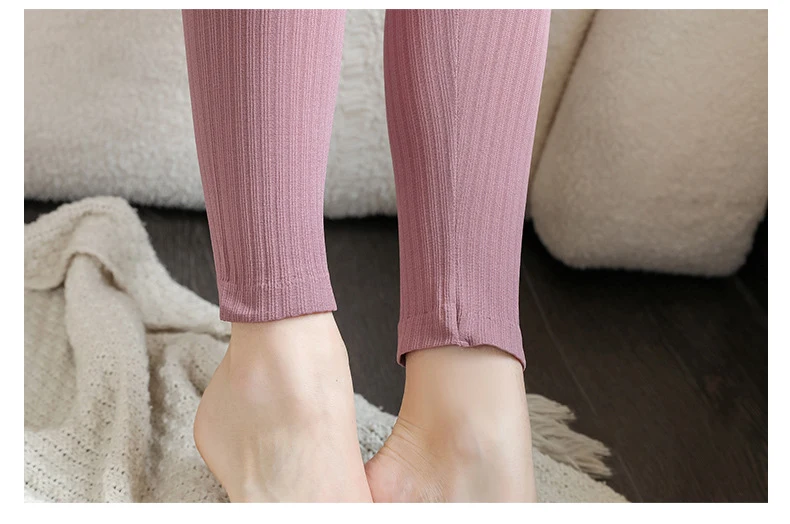 2-teiliges warmes Thermo-Unterwäscheset für Damen, sexy Unterwäsche, lange Unterhosen, Herbst-Winter-Thermo-Set, Damenkleidung mit mittelhohem Kragen und formgebendem Design. – Detail 11