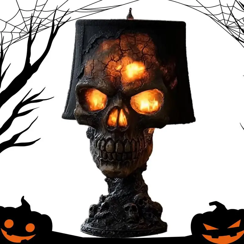 

Goth Lamp Halloween Skull Decor Desk Lamp Skeleton Halloween Decorations Ambient Lighting Night Light Desktop Accessories For