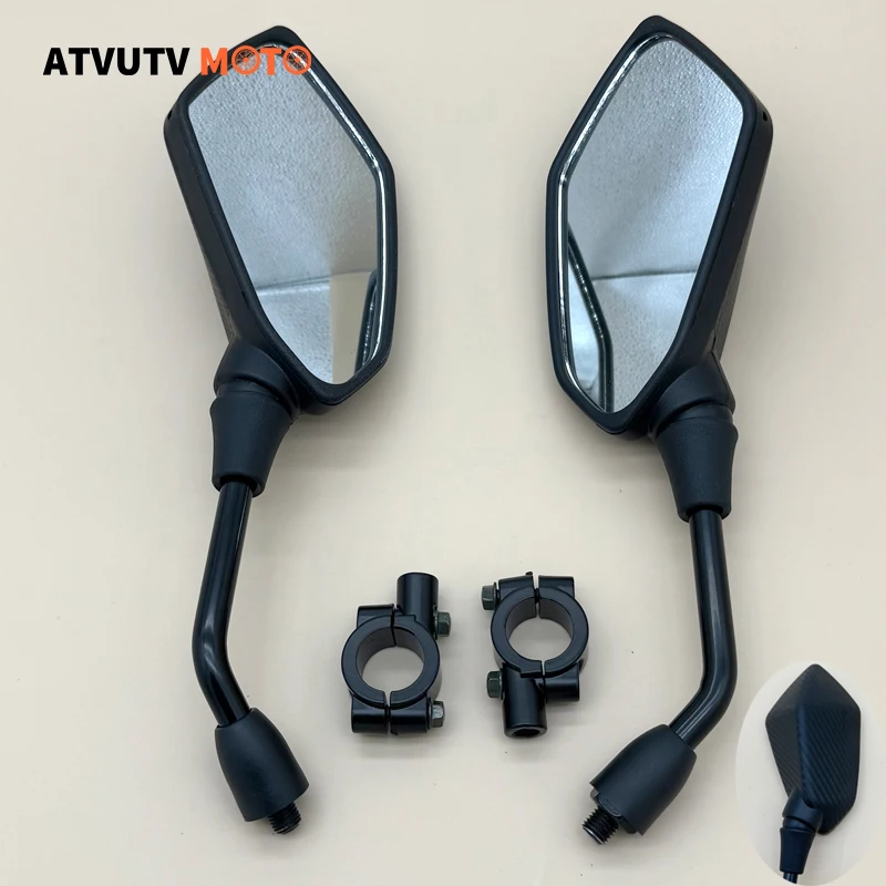 1 Pair Universial 8/10mm 22mm Motorcycle HandleBar Mirror Scooter E-Bike Rearview Mirrors Electromobile Back Side Convex Mirror