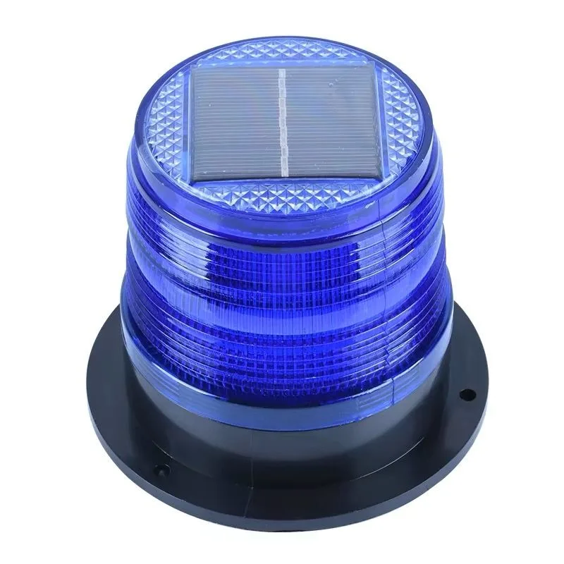 Strong Magnetic Solar Strobe Warning Light Waterproof Roof‑Mount Flashing Beacon For Engineering Vehicle Road Safety Night Alert