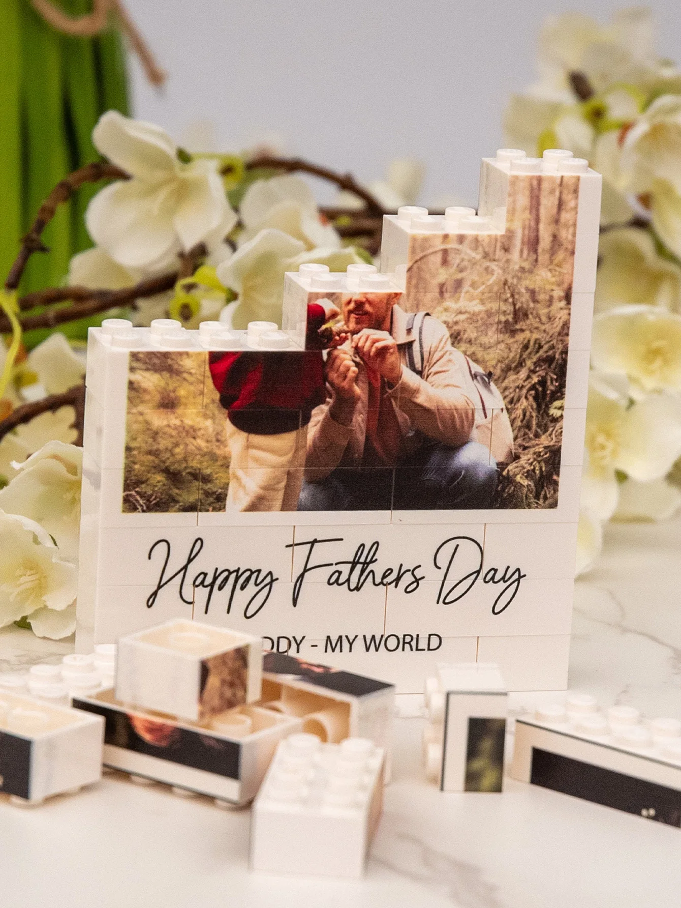 1PC Custom Wedding Building Blocks - Personalized PMMA DIY Blocks, Custom Image, Creative Laser Engraved Memorial Gift for Coupl