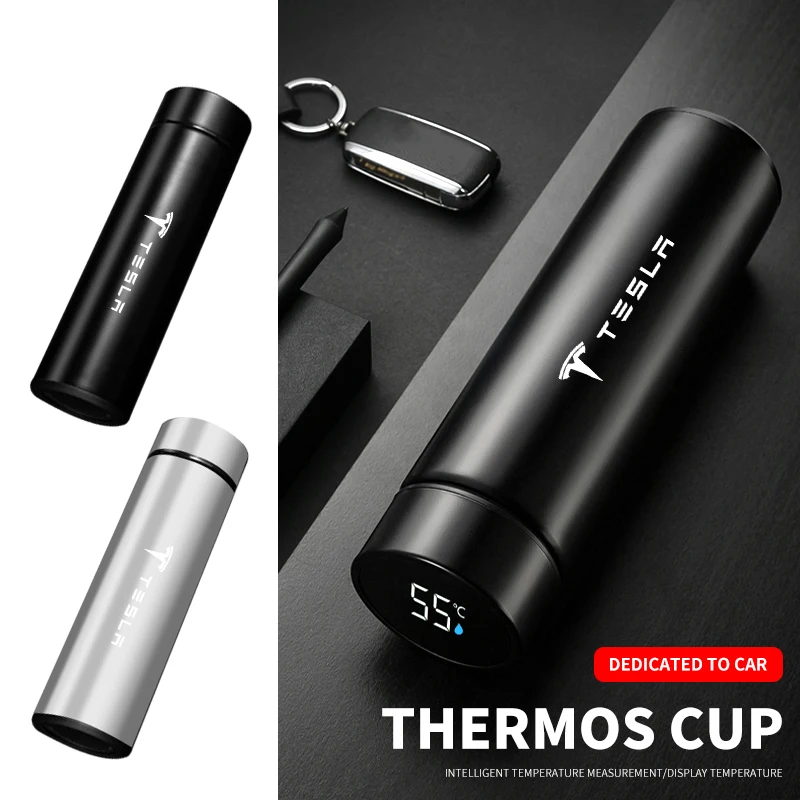 سيارة كوب معزول 500 مللي كوب ماء القهوة الشاي الترمس ل تسلا مازدا أوبل نيسان سكودا بيجو سيتروين لكزس داسيا كاديلاك #1
