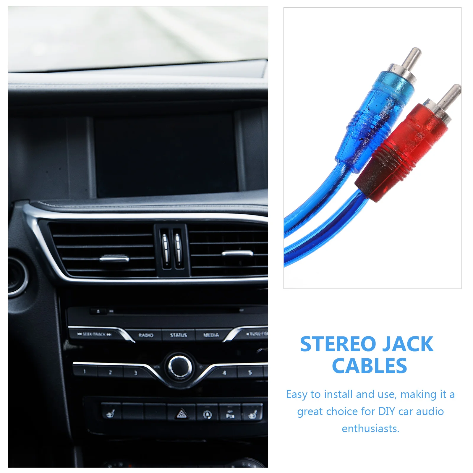 

RCA Audio Cable Stereo Jack Auxiliary Cord for Car Amplifier Subwoofer Speakers High-Quality Copper Rubber Material Durable