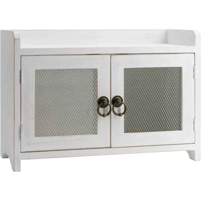 

Storage Cabinet, Mini Countertop Cabinet, Wood Organizer for Kitchen Living Room Bedroom Bathroom Office with Magnetic Door