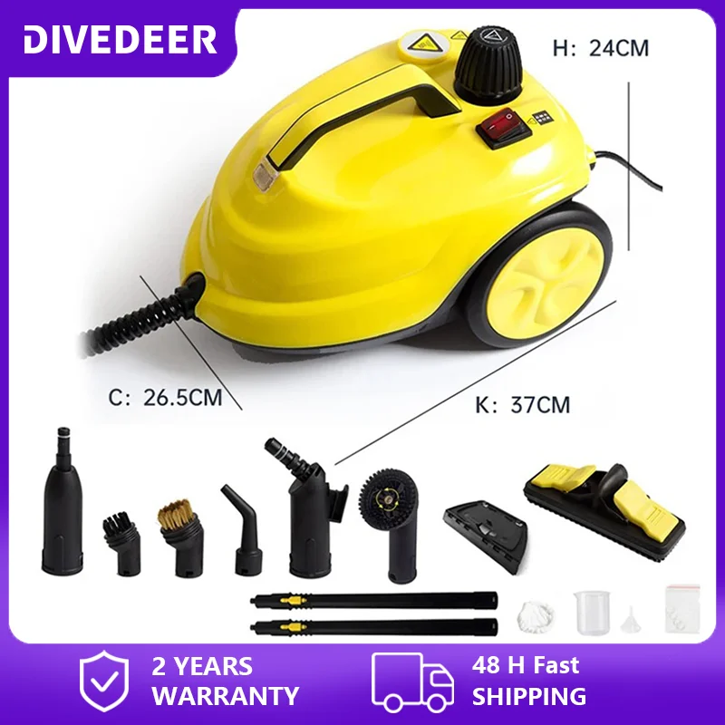 DIVEDEER 2000W Multi-functional steam cleaner High temperature sterilization car interior steam cleaner for floor Kitchen