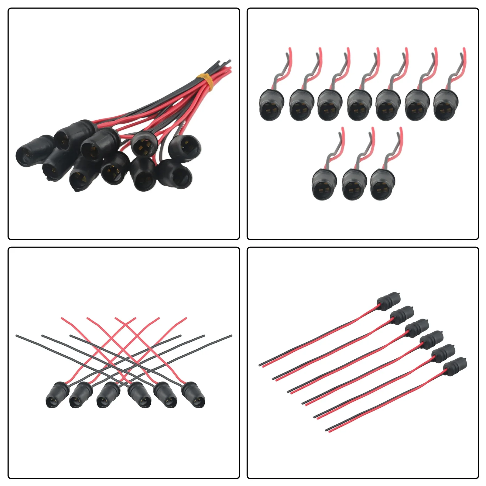 ใหม่ที่มีประโยชน์ T10 รอบซ็อกเก็ตรถสําหรับรถจักรยานยนต์โคมไฟผู้ถือรอบซ็อกเก็ตขั้วต่อยางนุ่ม 12 ซม./4.7 นิ้ว