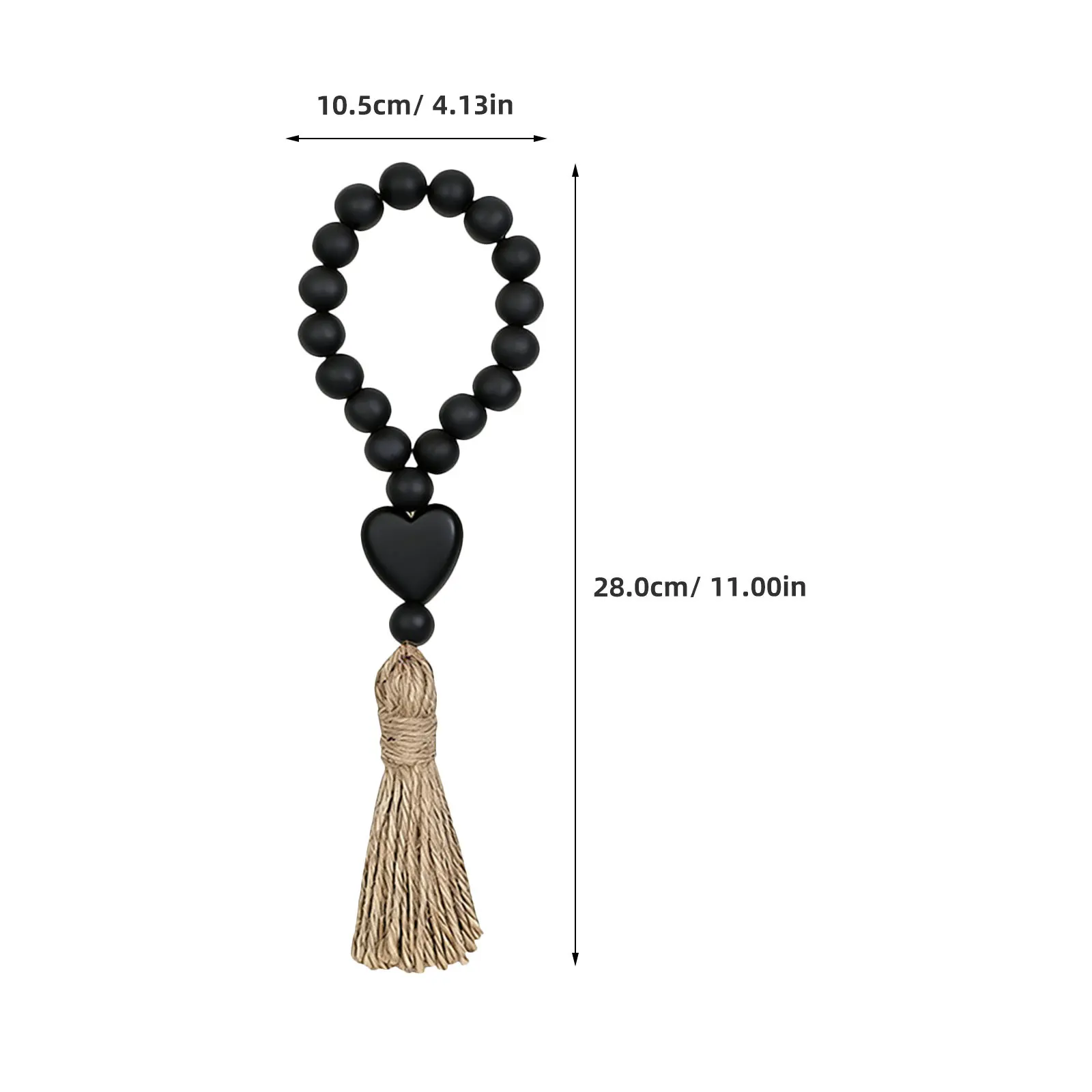 3Pcs Beaded Garland Decor Farmhouse Style Wooden Beads on Jute Rope Rustic Prayer Beads for Hallway Window Fall Wreath Holiday
