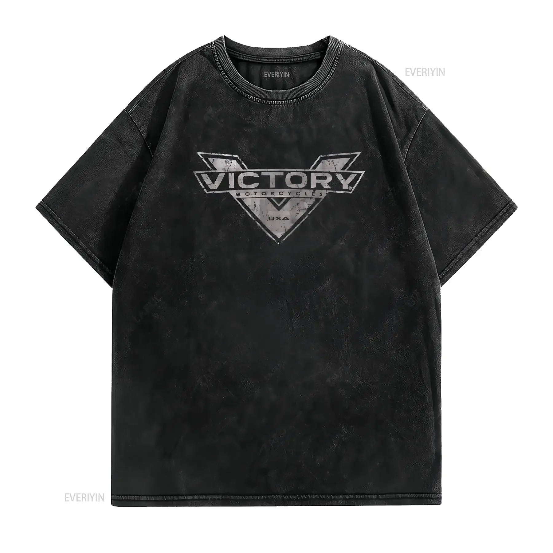 Victory Motorcycle Softstyle T Shirt vintage Washed homme streetwear designer clothes graphic Stretched Slightly fashion