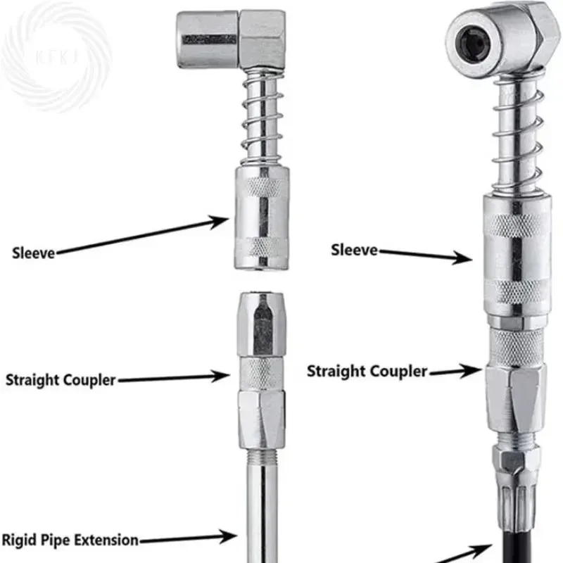 Nuevo para con cerradura de manga, accesorios de lubricación de alta resistencia para coche, camión, Tractor, herramienta adaptadora de acoplador de grasa de 90 grados