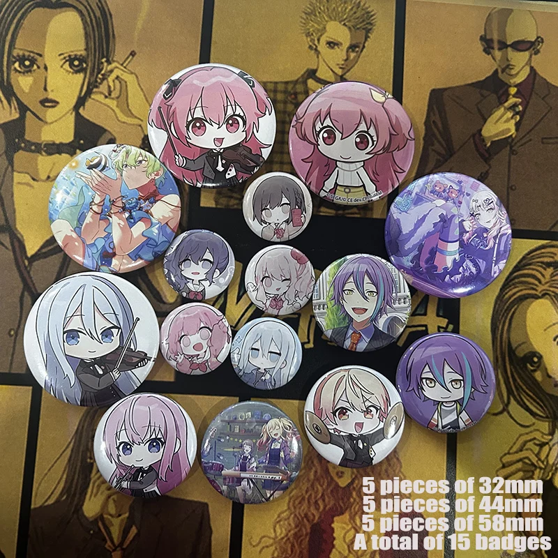 Discounted Wholesale Anime Element Badges 15-35pcs Personal Collection Round Brooches Cute Cartoon Figure Badge Gift Accessory