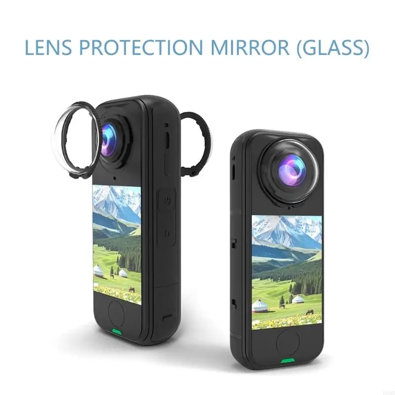 2 قطعة عدسة الحرس زجاج بصري 10H صلابة المضادة للخدش غطاء للعدسات المقاومة للماء حماة للكاميرا الرياضية H8WD