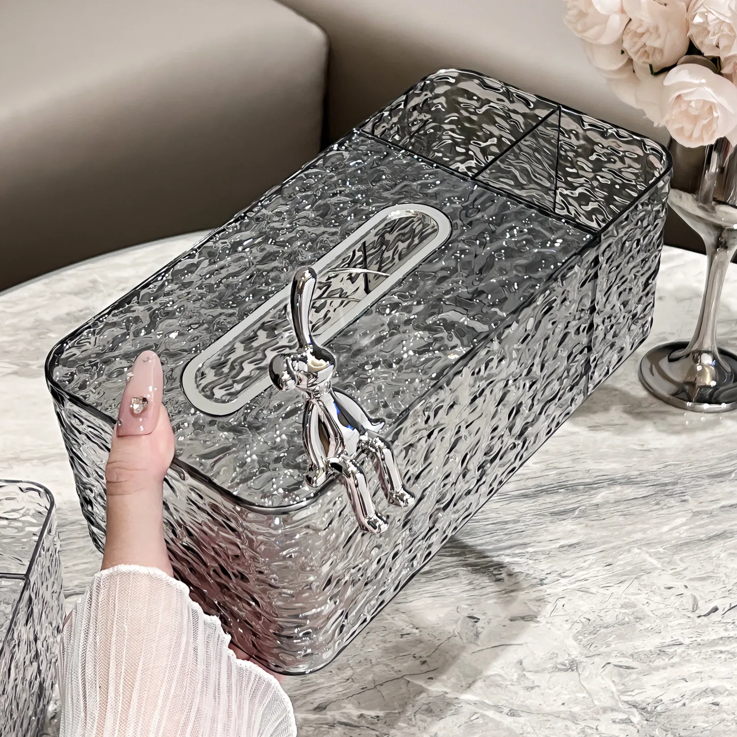 Tissue Box Living Room High-end Light Luxury Creative Paper Drawer Coffee Table Multi-function Remote Control Storage Box Drawer