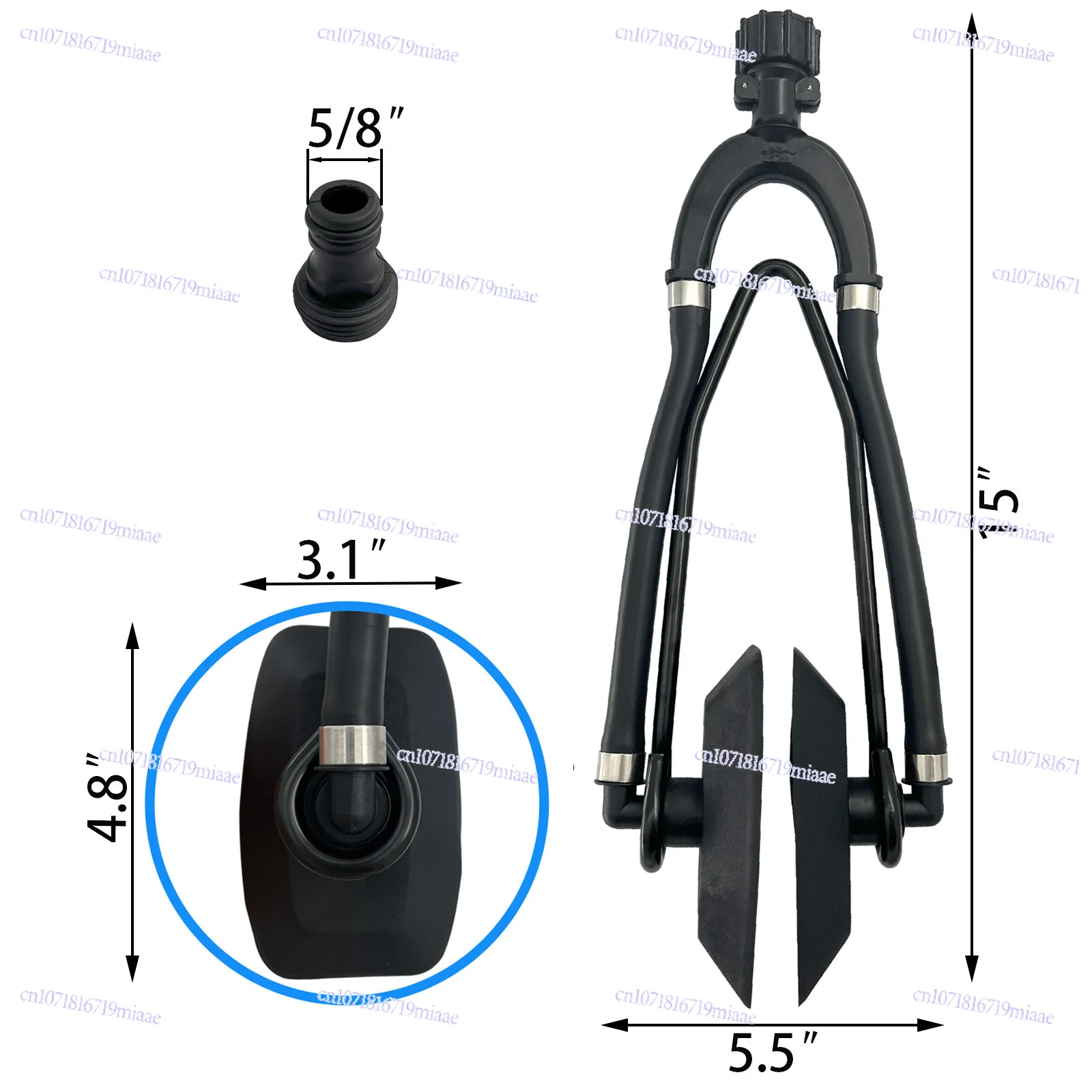 

Outboard Motor Washer Flushing Support Frame Earmuffs Hanging Motor Washer Water Test Clip Double Tube