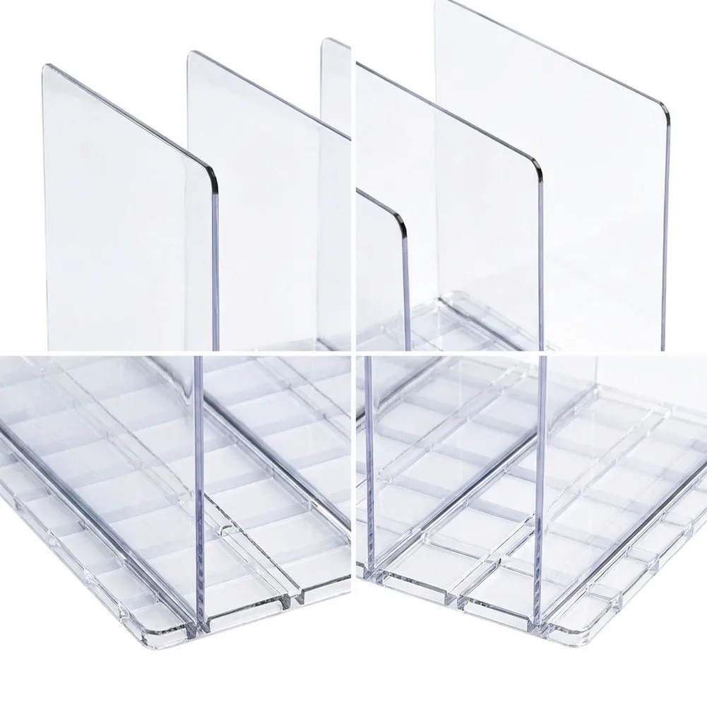 Clear PET Towel Organizer Vertical Layout 4 Adjustable Compartments for Rolled Towels 31.5 cm Tall Bathroom Storage