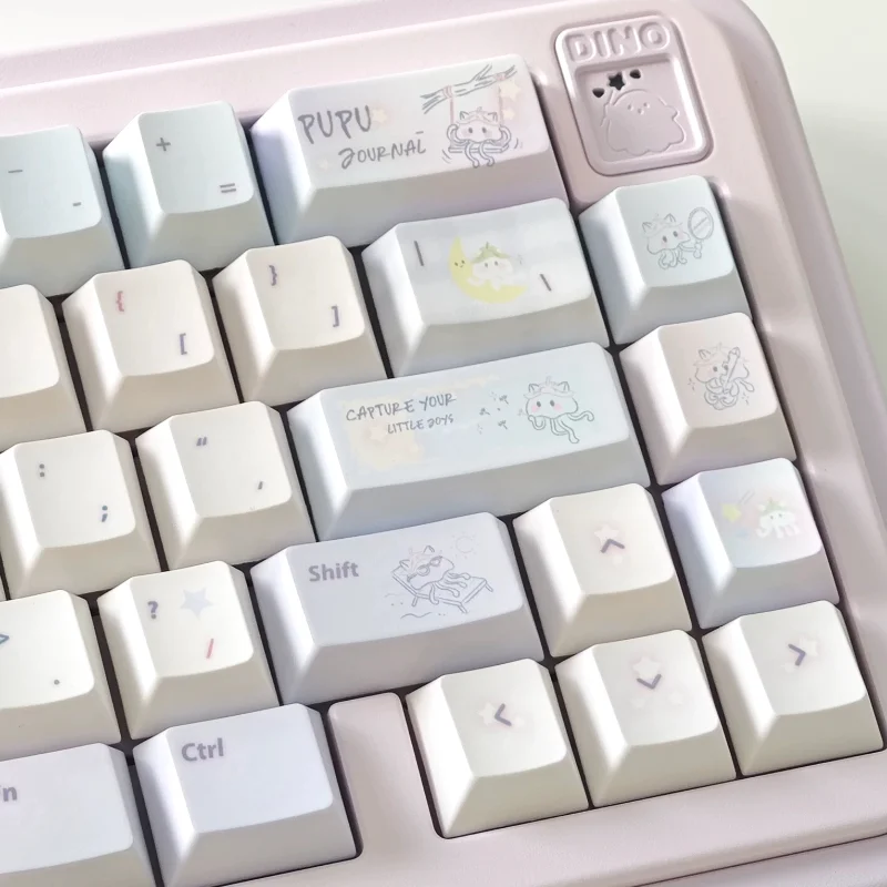 Pupu Hand Tent Theme Keycaps Set PBT Cherry Profile Sublimation Keycaps for Mechanical Keyboard Keyboard Caps Custom Accessories