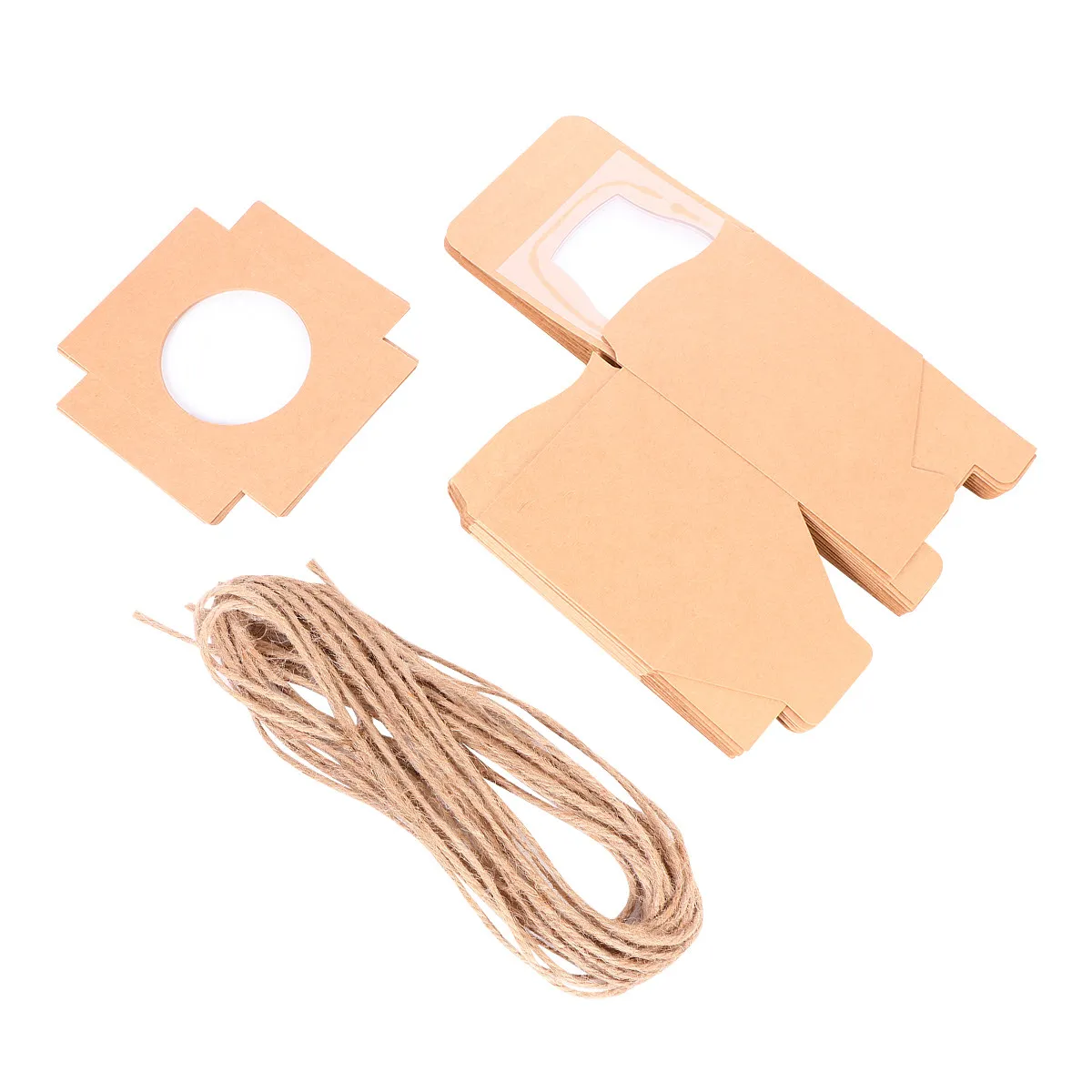 10Pcs Elegant Cupcake Box Food Safe Kraft Paper Cake Case with Clear Plastic Window for Parties Bake Sale Birthday Wedding