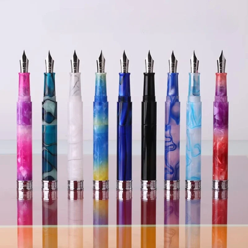 

New Pattern Penbbs Resin Pocket Fountain Pen Damien F M 0.5MM 0.7MM Tip Adult Student Writing Practice Travel Calligraphy Pen