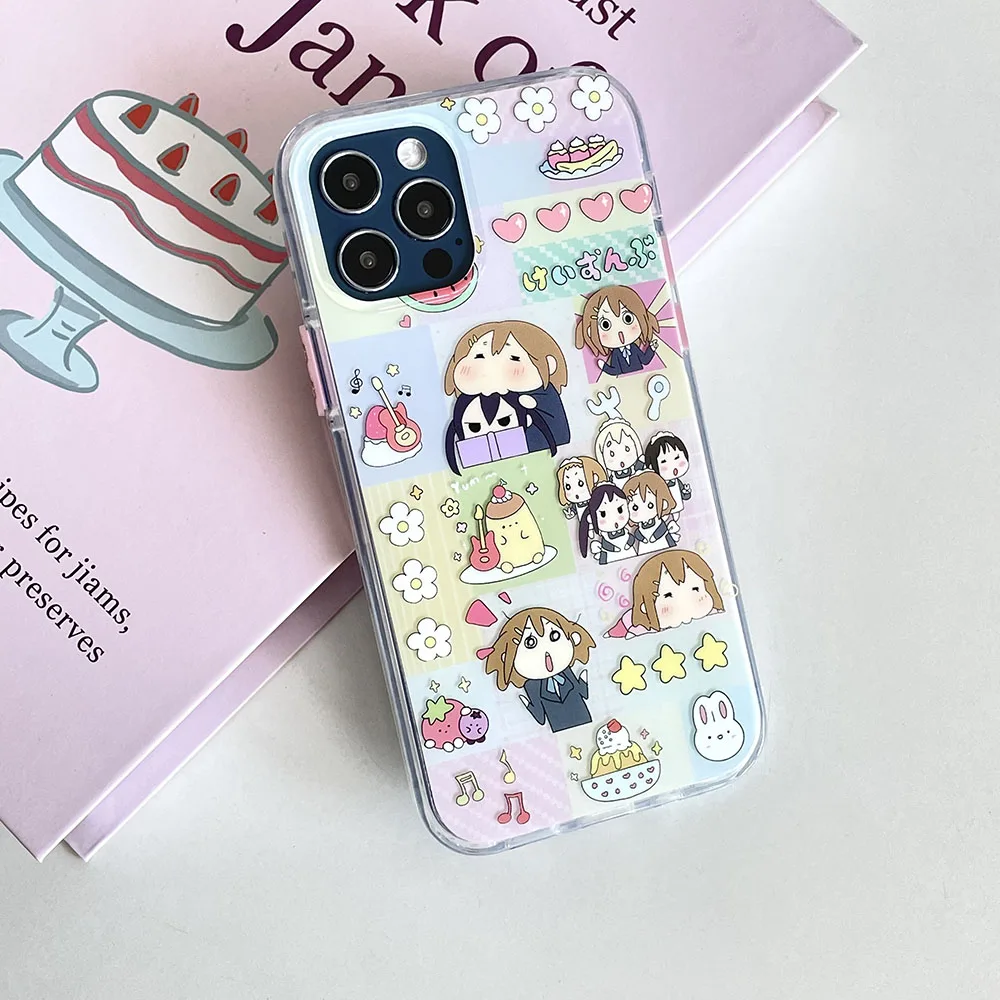 Kawaii K-On  Iphone 15Promax Anime Hirasawa Yui 14Plus 13 Phone Case Cartoon 12/11 XR Fashion Decorative Phone Case Girl Gift