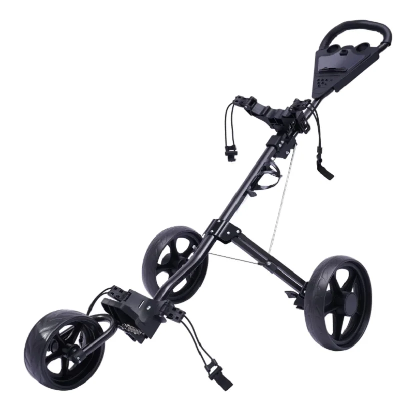 

Golf Push Pull Cart 3Wheels Folding Golf Push Cart with Scoreboard Adjustable Straps Lightweight Aluminum Push Pull Golf CART