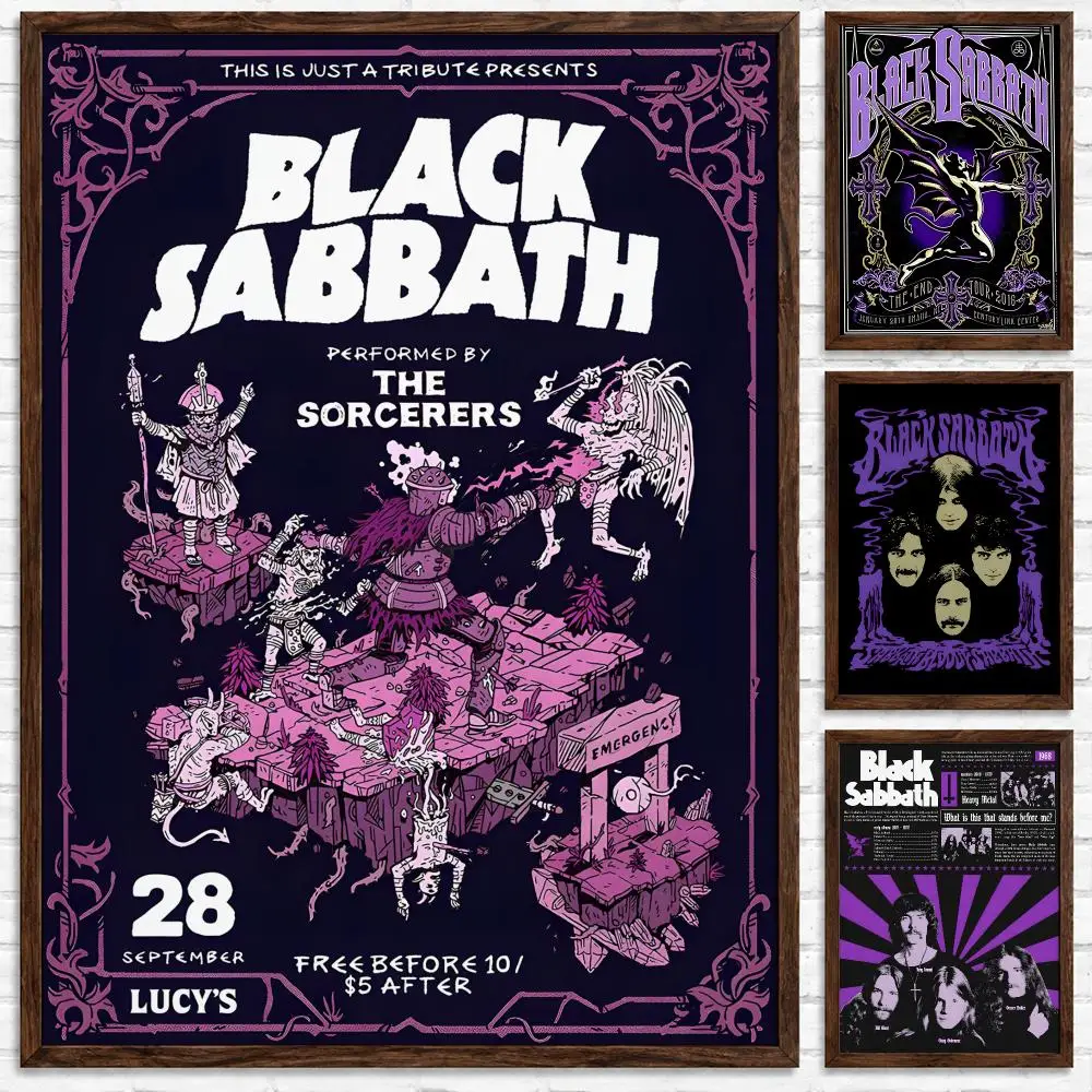Legendary Heavy Metal Band Black Sabbath Poster Self‑Adhesive Waterproof Poster Sticker Coffee House Bar Wall Art Home Decor