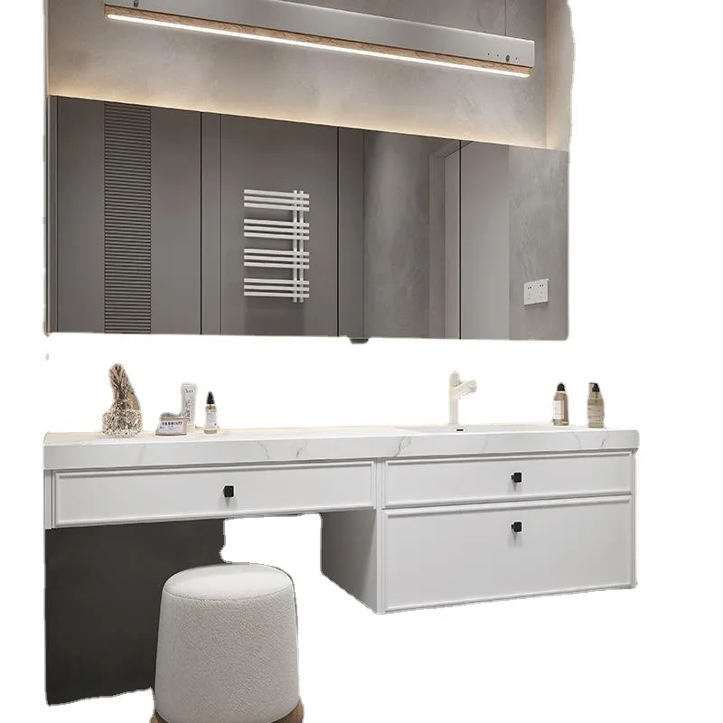 

Slate bathroom cabinet dressing table integrated combination oak washbasin