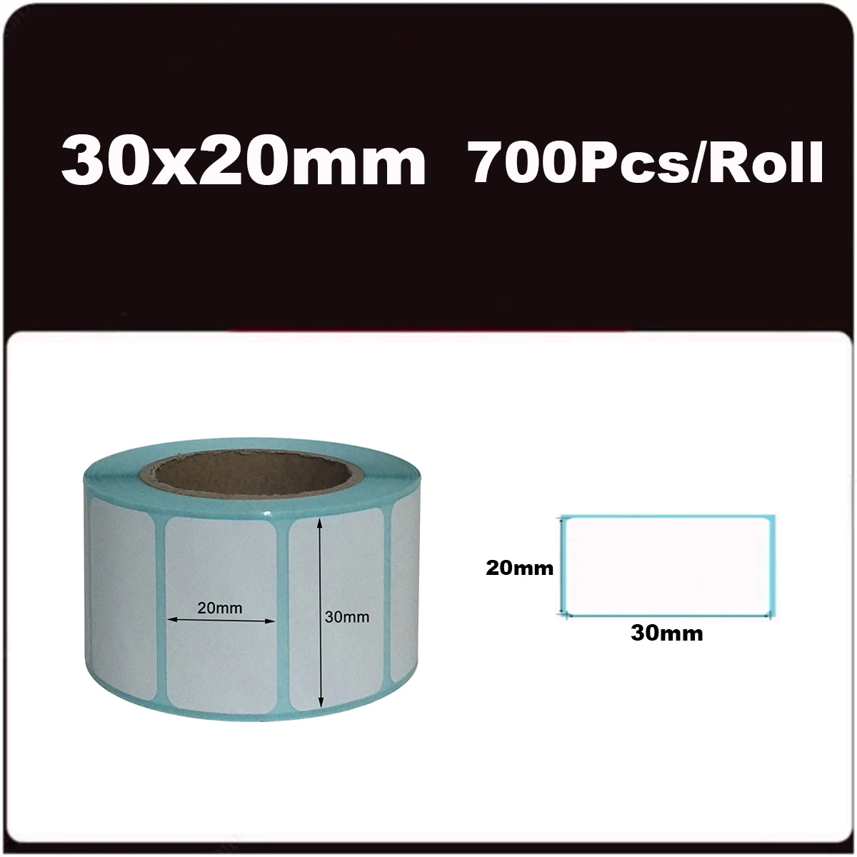 

W30xH20mm White Barcode Address Thermal Labels Paper Rolls No Carbon Required Shipping for Home Business